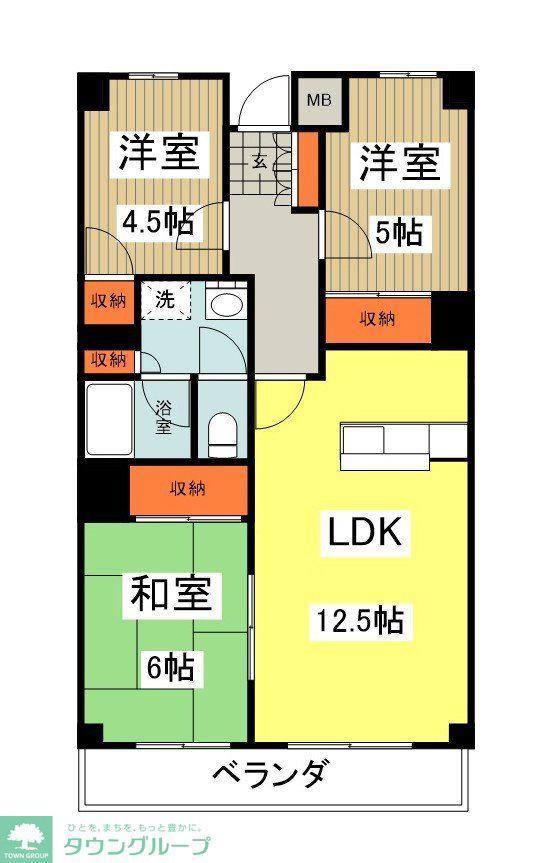 カーサ聖(3LDK/1階)の間取り写真