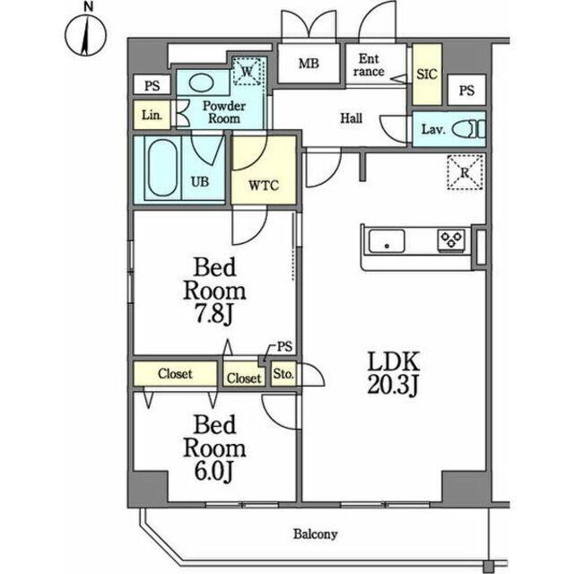 新栄アイサンメゾン 住居(2LDK/10階)の間取り写真