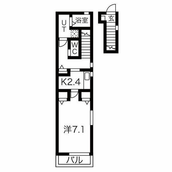 レジデンスKOHARADA(1K/2階)の間取り写真