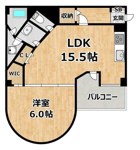 シオンズガーデン花川 旧おおきに花川サニーアパートメント(1LDK/1階)の間取り写真