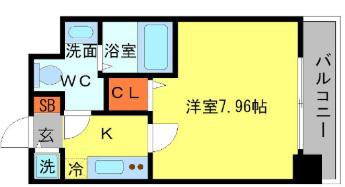SERENITE日本橋SUD(1K/6階)の間取り写真