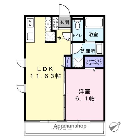 ヌック青葉台(1LDK/1階)の間取り写真