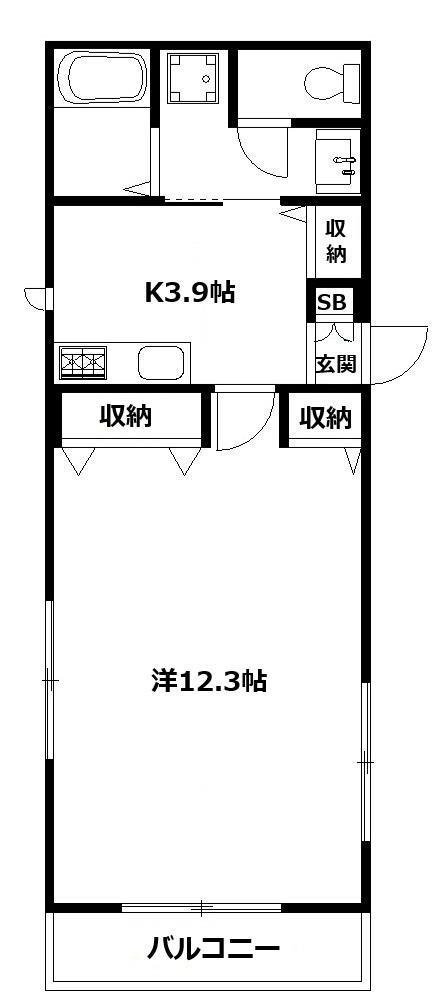 メゾントキワ(1K/3階)の間取り写真