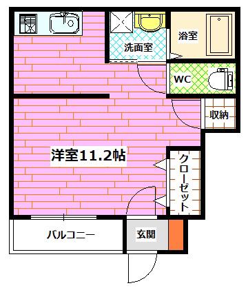 エスポワールT VIII(ワンルーム/1階)の間取り写真
