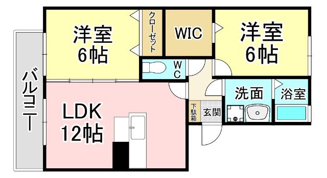 セジュール壱号館(2LDK/2階)の間取り写真