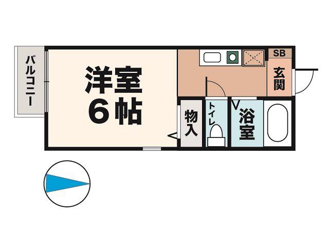 プリシェール中津(ワンルーム/2階)の間取り写真