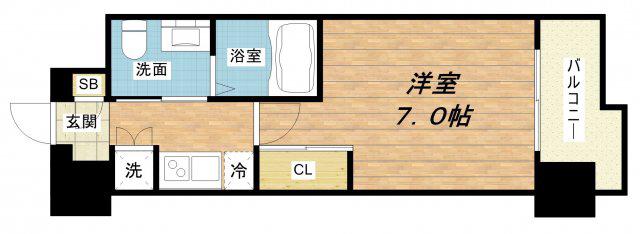 ファーストフィオーレ京橋パークフロント(1K/6階)の間取り写真