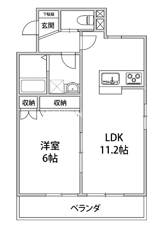 オーシャンテラス(1LDK/2階)の間取り写真