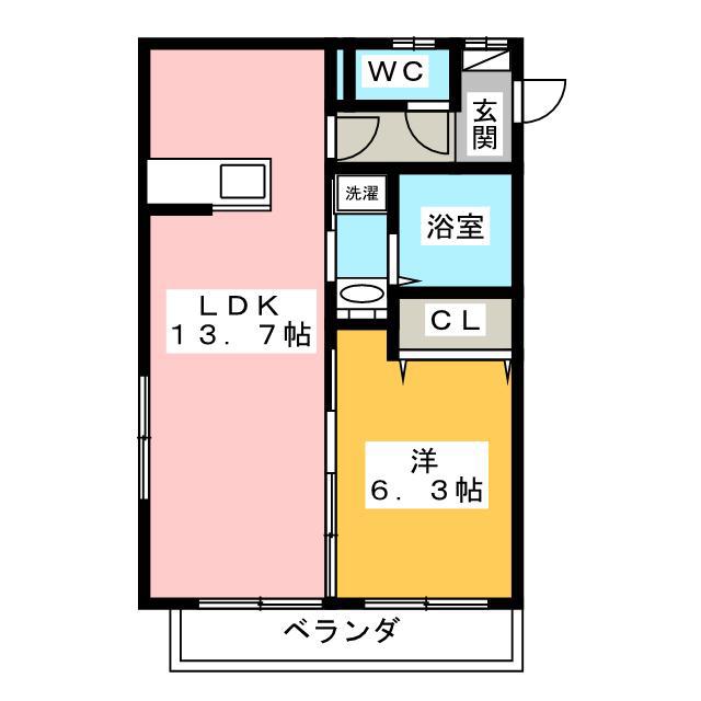 フォルトゥーナ(1LDK/2階)の間取り写真