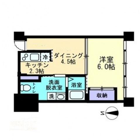 第1新和ビル(1DK/5階)の間取り写真