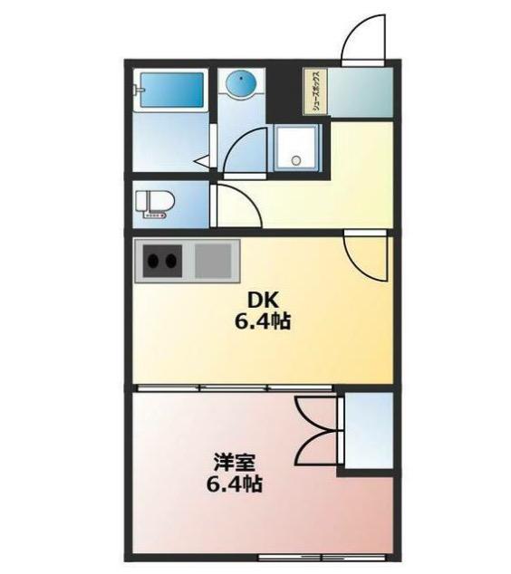 早稲田鶴巻町IMAハウス(1K/2階)の間取り写真