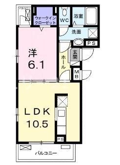 FLORIAⅠ(1LDK/2階)の間取り写真