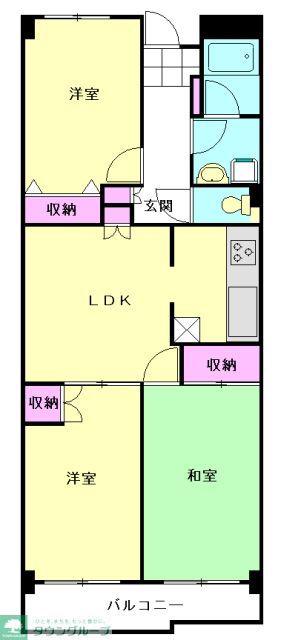 南与野ハイツ(3LDK/2階)の間取り写真