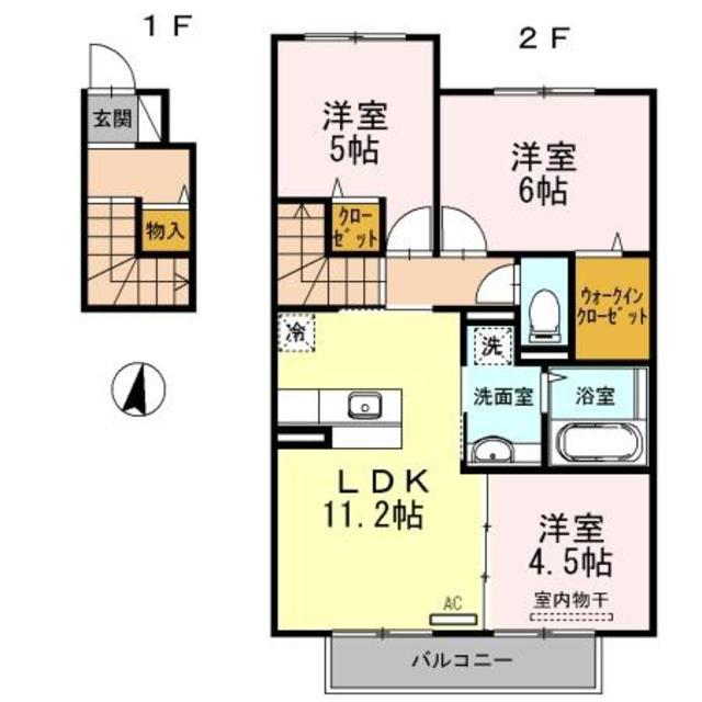 フレンダ神前(3LDK/2階)の間取り写真