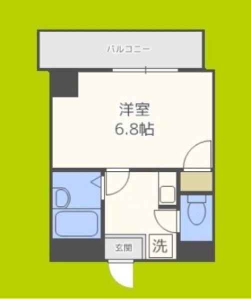 ゆずり葉(1K/6階)の間取り写真