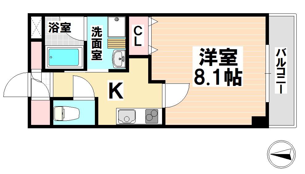 ビリーブ瑞穂ヒルズ(1K/1階)の間取り写真
