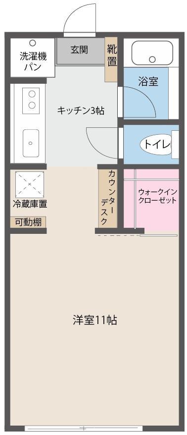 八幡山いずみハイツ(ワンルーム/2階)の間取り写真
