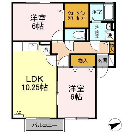 サンライトカンタ(2LDK/2階)の間取り写真