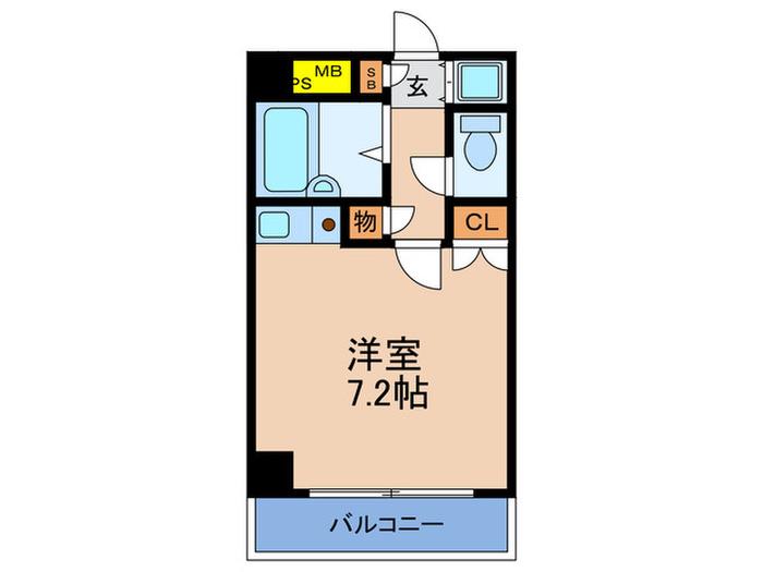 エシックス法雨(ワンルーム/3階)の間取り写真