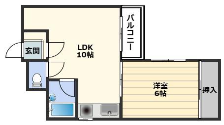 サンシャイン御幸(1LDK/5階)の間取り写真