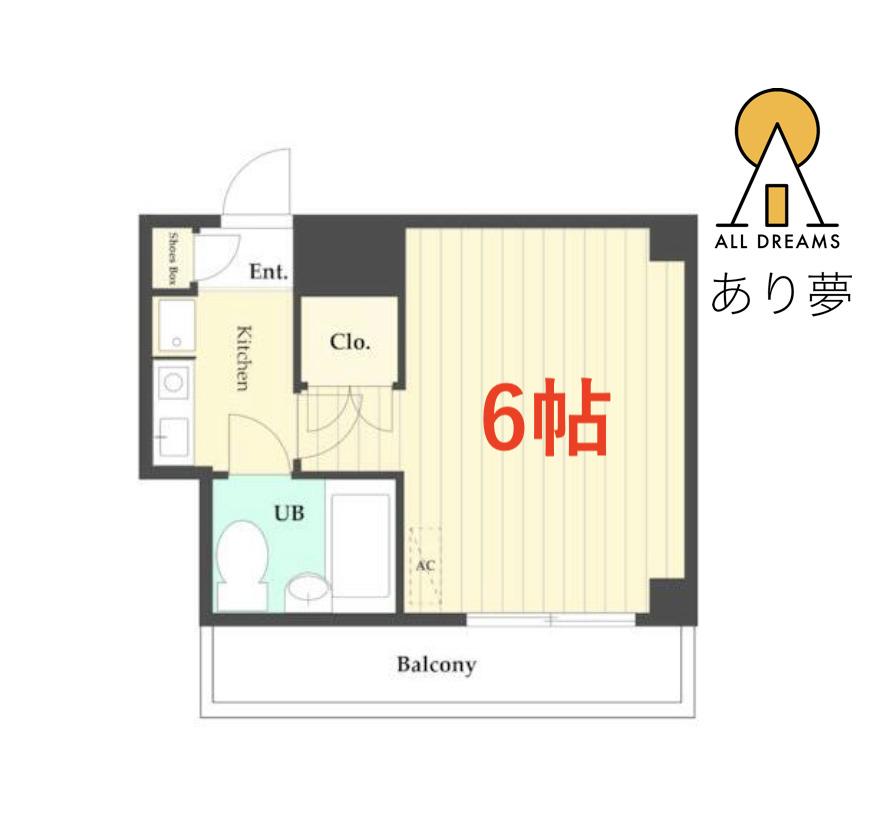 プチシャンプル山手弐番館(1K/2階)の間取り写真