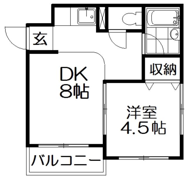 チェリー広野(1DK/3階)の間取り写真