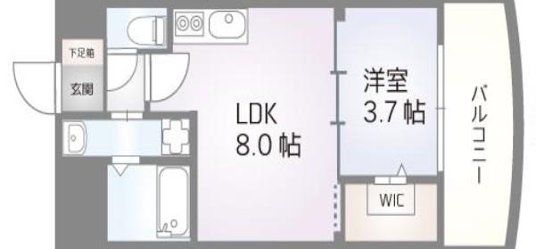 セレニテ谷町CALME(2K/7階)の間取り写真