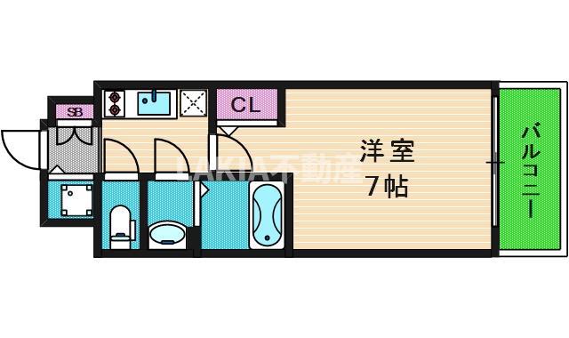 エスリード大阪上本町グリーズ(1K/9階)の間取り写真