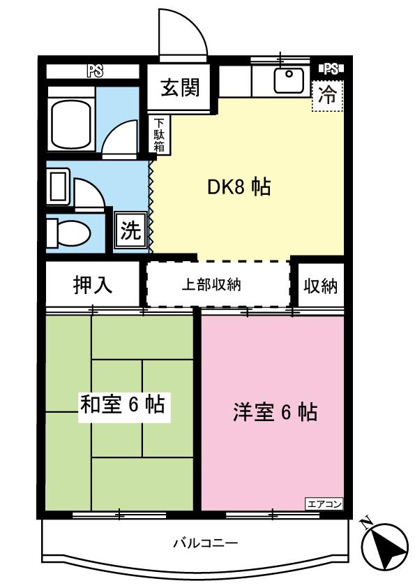 フォレスト大倉山(2DK/2階)の間取り写真