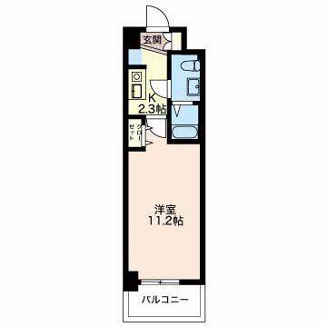LASANTE鵜の森(1K/3階)の間取り写真