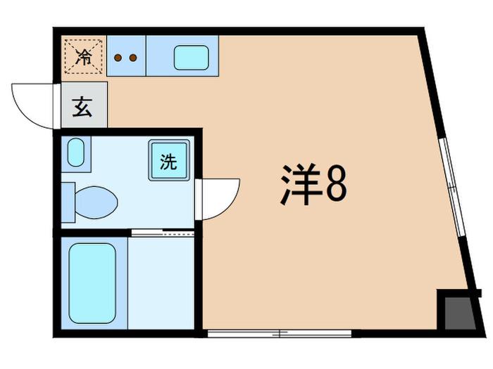 ボンアート瀬田(ワンルーム/4階)の間取り写真