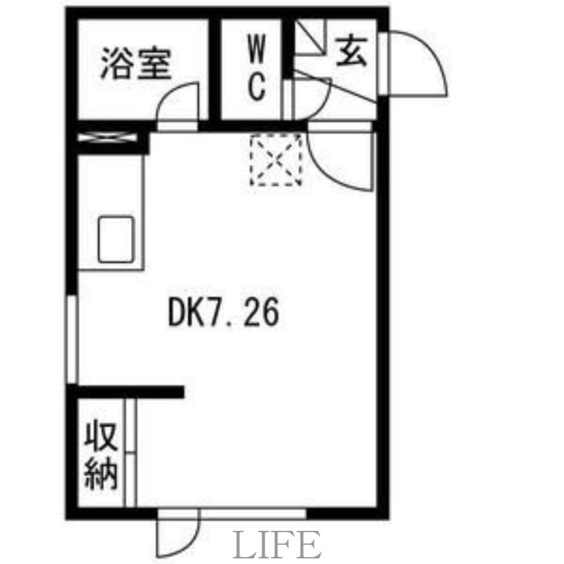 レスペデザ菊水(1DK/1階)の間取り写真