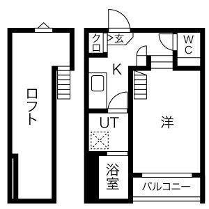 ザ・レジデンス原(1K/2階)の間取り写真