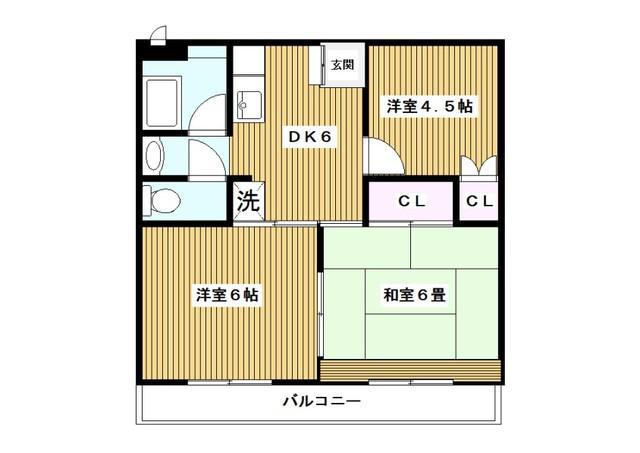マンション福寿(3DK/2階)の間取り写真