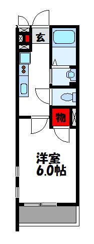 クレイノ空港南IV(1K/2階)の間取り写真