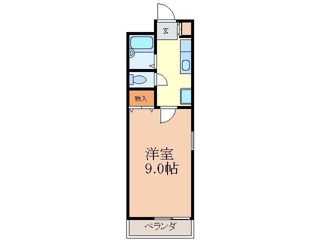 メルベーユ(1K/2階)の間取り写真
