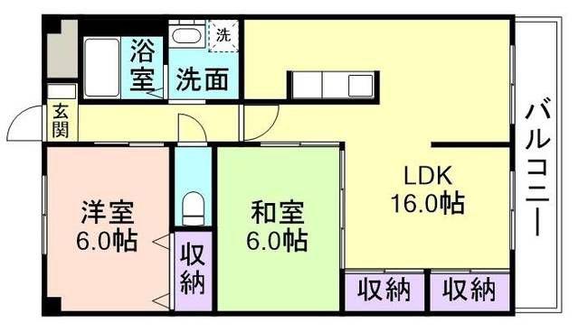 パティナF(2LDK/2階)の間取り写真