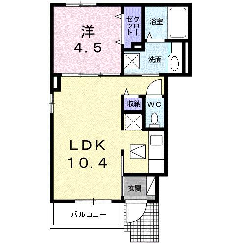 LUCE TENERA(1LDK/1階)の間取り写真