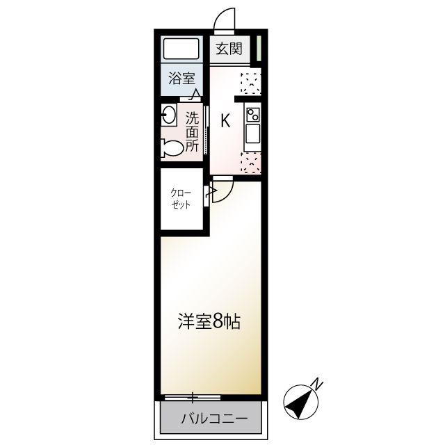 MQUARTO拝島I(1K/3階)の間取り写真