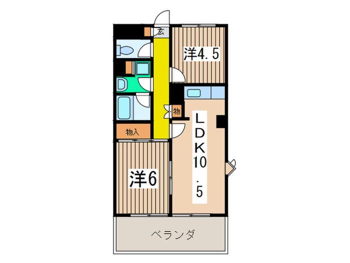ラフィネエスパース(2LDK/3階)の間取り写真