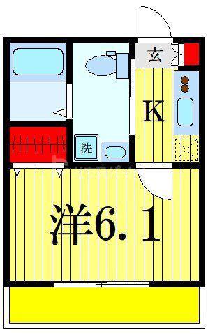 天成1番館(1K/3階)の間取り写真