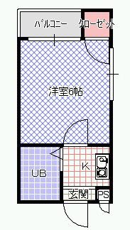 メビウス寝屋川レジデンスウエスト(1K/1階)の間取り写真