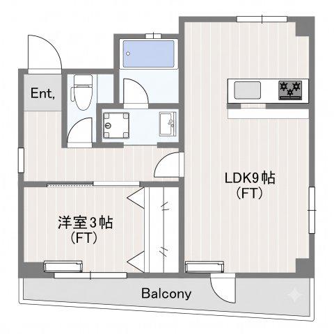 坂本マンション(1LDK/3階)の間取り写真