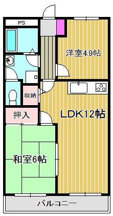 パレスサントピアI(2LDK/1階)の間取り写真