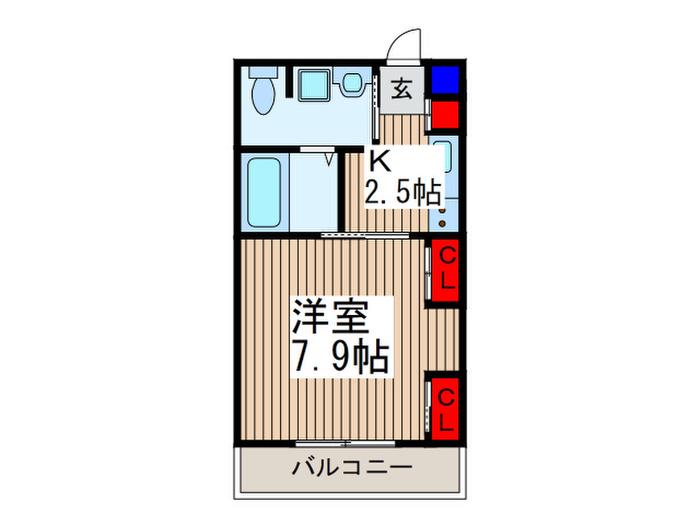 リブリ・千(1K/3階)の間取り写真
