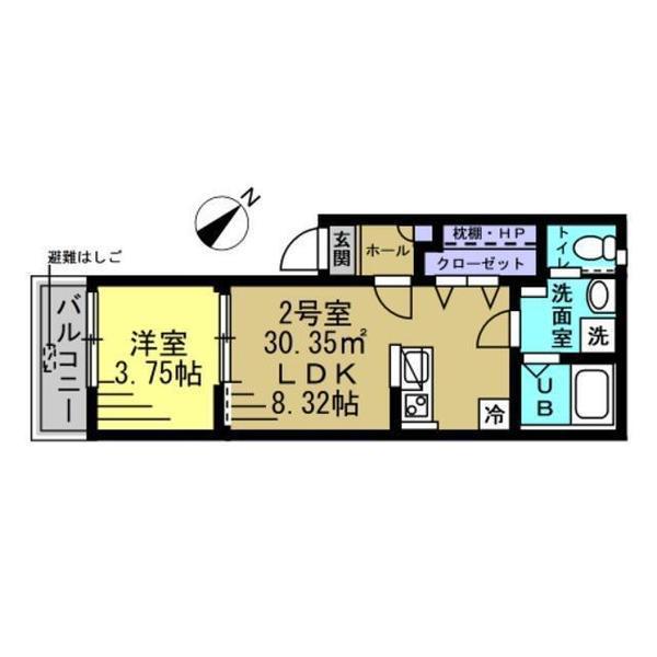 エージェイ南流山ノース 5(1LDK/2階)の間取り写真