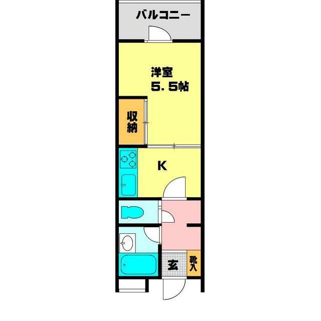 グランドルーシス(1K/2階)の間取り写真