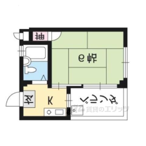 REVE深草(1K/1階)の間取り写真