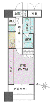 レグノ・フォルテ二番町(1K/12階)の間取り写真