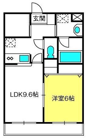 フルーヴ(1LDK/1階)の間取り写真